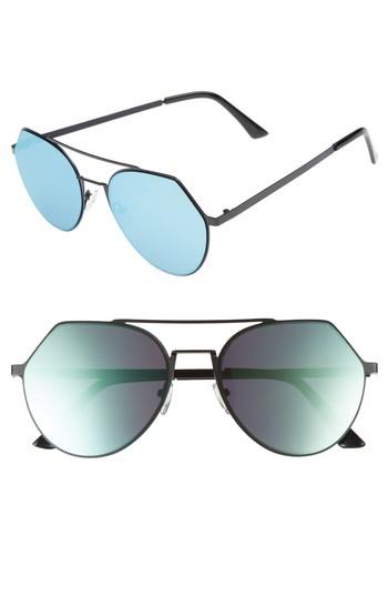Women's Leith Mirrored Aviator Sunglasses - Black/green