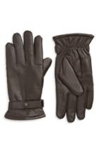 Men's Barbour Burnished Leather Gloves - Brown
