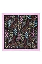 Women's Valentino Flower Stems Silk Scarf, Size - Black