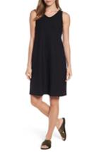 Women's Eileen Fisher Soft V-neck Shift Dress - Black