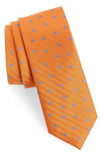 Men's The Tie Bar Jackson Dot Silk Tie, Size - Orange