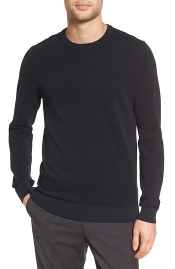 Men's Theory Riland Cotton Long Sleeve T-shirt - Blue