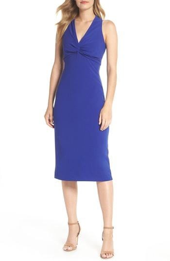 Women's Maggy London Knot Front Midi Dress - Blue