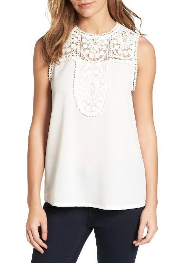 Women's Halogen Lace & Crepe Top - Ivory