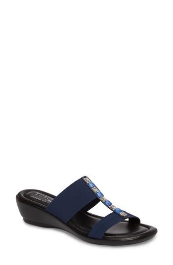 Women's Tuscany By Easy Street Elba Embellished Slide Sandal N - Blue