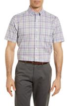 Men's Cutter & Buck Isaac Plaid Easy Care Woven Shirt, Size - Purple