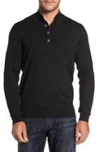 Men's Thomas Dean Merino Wool Blend Mock Neck Sweater, Size - Black