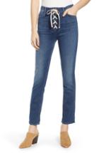 Women's Mother The Dazzler Lace-up Ankle Straight Leg Jeans - Blue