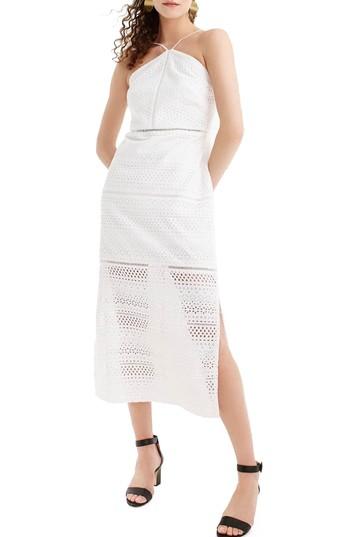 Women's J.crew String Halter Eyelet Dress - White