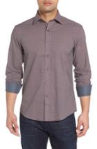 Men's Bugatchi Trim Fit Print Sport Shirt - Red