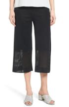 Women's Ming Wang Mesh Inset Crop Pants - Black