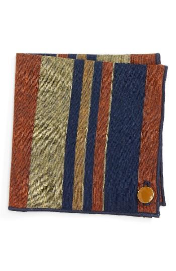 Men's Armstrong & Wilson Royal Stripe Linen Pocket Square