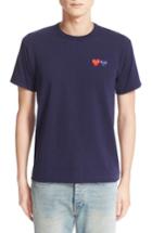 Men's Comme Des Garcons Play Twin Hearts Jersey T-shirt - Blue