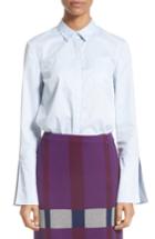 Women's St. John Collection Bell Sleeve High/low Oxford Shirt