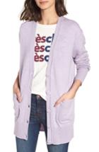 Women's J.crew Oversize Wool Blend Cardigan, Size - Purple