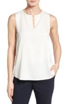 Women's Classiques Entier Gathered Neck Keyhole Top - Ivory