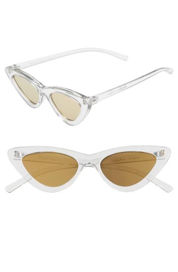Women's Adam Selman X Le Specs Luxe Lolita 49mm Cat Eye Sunglasses - Crystal Grey