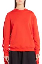 Women's Msgm Fringe Detail Sweatshirt - Red