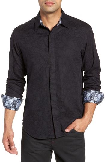 Men's Robert Graham Nicholls Classic Fit Sport Shirt - Black