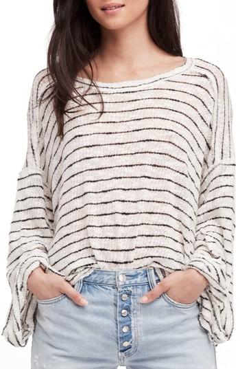 Women's Free People Island Girl Hacci Stripe Tee, Size - White