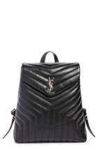 Saint Laurent Medium Loulou Calfskin Leather Backpack - Black