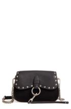 Rebecca Minkoff Small Keith Suede & Leather Saddle Bag - Black