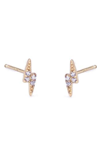 Women's Kris Nations Pave Lightning Bolt Stud Earrings