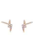 Women's Kris Nations Pave Lightning Bolt Stud Earrings
