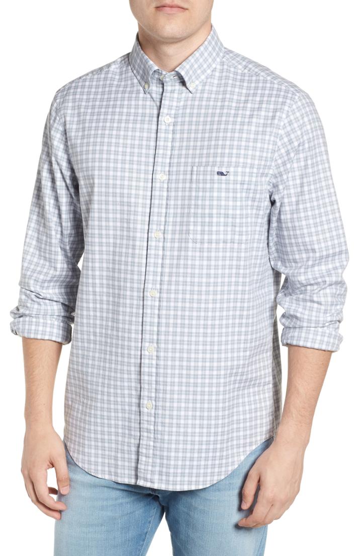 Men's Vineyard Vines Eagle Hill Classic Fit Check Sport Shirt - Grey