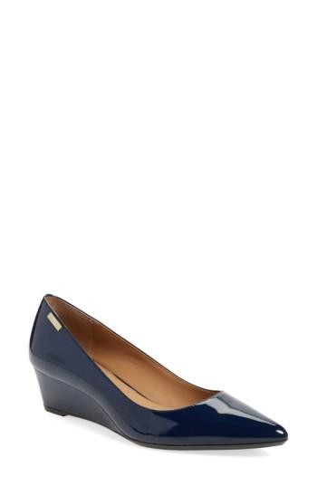 Women's Calvin Klein 'germina' Pointy Toe Wedge .5 M - Blue