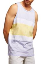 Men's Topman Colorblock Slim Fit Tank Top - Purple