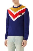 Men's Gucci Intarsia V-stripe Wool Sweater
