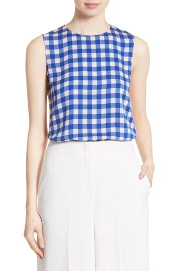 Women's Diane Von Furstenberg Colorblock Print Silk Shell, Size - Blue