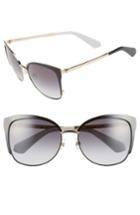 Women's Kate Spade New York 'genice' 57mm Cat-eye Sunglasses - Black/ Gold
