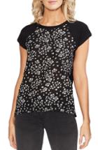 Women's Vince Camuto Scattered Floral Stamp Mix Top - Black