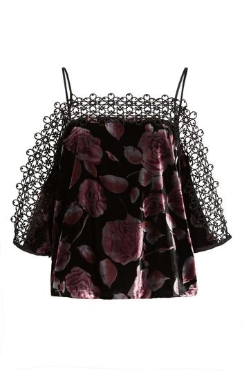 Women's Willow & Clay Velvet Cold Shoulder Top