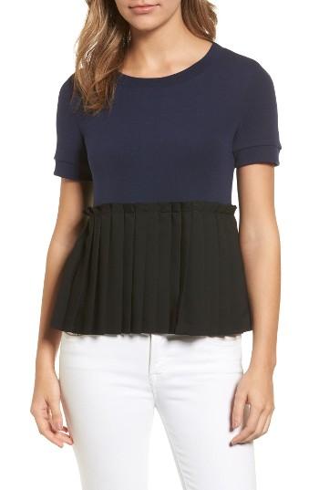 Women's Halogen Pleat Peplum Tee - Blue