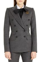 Women's Dolce & Gabbana Crown Patch Stretch Flannet Jacket Us / 44 It - Grey