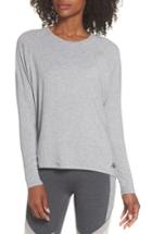 Women's New Balance Release Open Back Long Sleeve Sweatshirt - Grey
