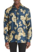 Men's Versace Collection Allover Baroque Silk Sport Shirt