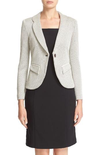 Women's Armani Collezioni Houndstooth Jersey One-button Blazer