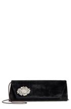 Badgley Mischka Drama Velvet Clutch - Black