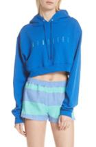 Women's Paradised Logo Embroidered Crop Hoodie - Blue