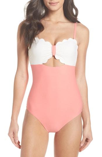 Women's Chelsea28 Scallop Bandeau One-piece Swimsuit - Coral
