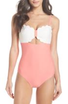 Women's Chelsea28 Scallop Bandeau One-piece Swimsuit - Coral