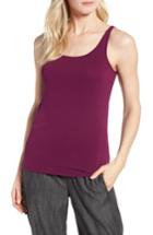 Women's Eileen Fisher Long Scoop Neck Camisole, Size X-large - Purple (regular & ) (online Only)