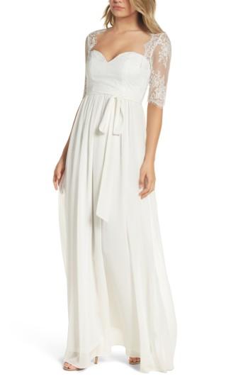 Women's Lulus Sweetheart Chiffon Gown - White