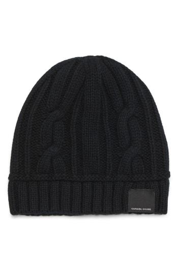Women's Canada Goose Cabled Merino Wool Toque Beanie -