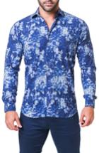 Men's Maceoo Fibonacci Paint Trim Fit Sport Shirt (s) - Blue