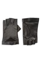 Women's Mackage Swinley Fingerless Lambskin Leather Gloves - Black